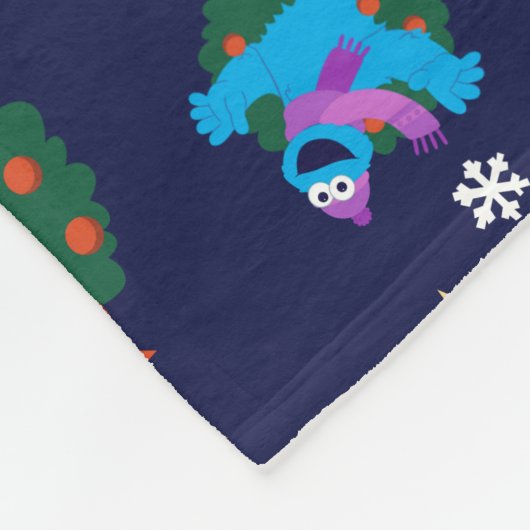 Sesame Street Christmas Wreath Pattern Fleecedecke (Ecke)