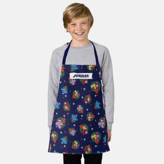 Sesame Street Christmas Wreath Pattern Schürze (Getragen)