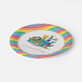 Sesame Street Colorful Rainbow Birthday Pappteller (Schrägansicht)