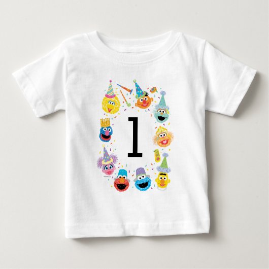 Sesame Street Confetti Birthday Baby T-shirt (Vorderseite)