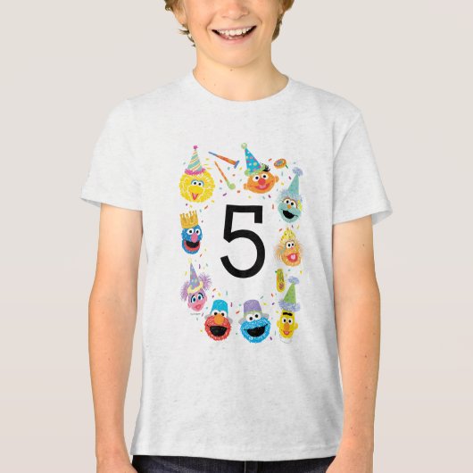 Sesame Street Confetti Birthday Tri-Blend Shirt (Vorderseite)
