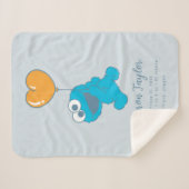 Sesame Street Cookie Monster Baby Birth Stats Sherpadecke (Vorderseite (Horizontal))