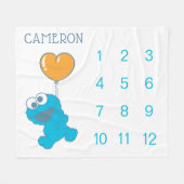 Sesame Street Cookie Monster Baby Milestone Fleecedecke (Vorderseite (Horizontal))