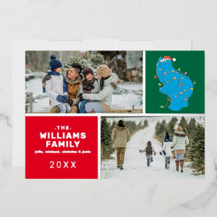 Sesame Street   Cookie Monster Familienfoto Folien Feiertagskarte