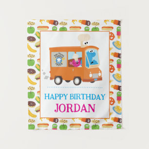 Sesame Street Cookie Monster Foodie Truck Wandteppich