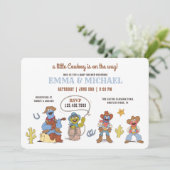 Sesame Street Cowboy Baby Dusche Einladung (Stehend Vorderseite)