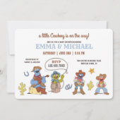 Sesame Street Cowboy Baby Dusche Einladung (Vorderseite)