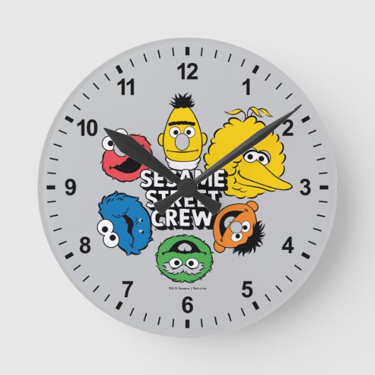 Sesame Street Crew Runde Wanduhr (Vorderseite)