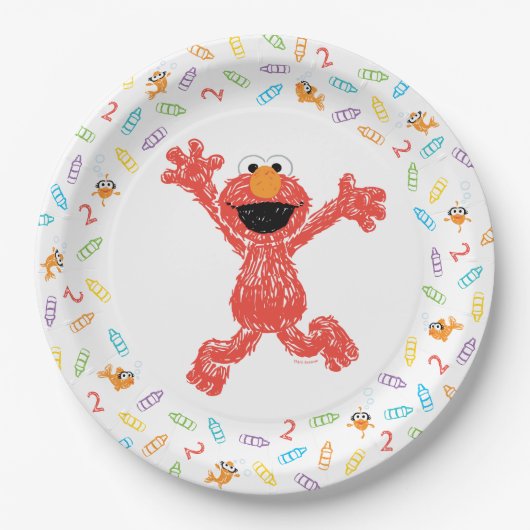 Sesame Street Elmo | Birthday Crayon Pappteller (Vorderseite)