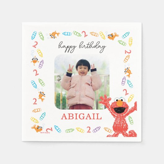 Sesame Street Elmo | Birthday Crayon Serviette (Vorderseite)