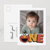 Sesame Street | Elmo - Erster Geburtstag Danke Ged Postkarte (Vorne/Hinten)