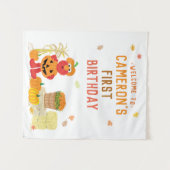 Sesame Street - Elmo | Erster Geburtstag des Kürbi Wandteppich (Vorderseite (Horizontal))