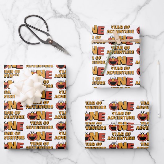 Sesame Street | Elmo - Erster Geburtstag Geschenkpapier Set (Vorderseite)