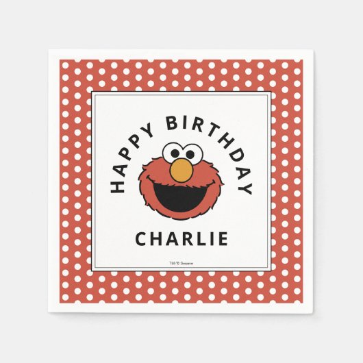 Sesame Street | Elmo - First Birthday Napkins Serviette (Vorderseite)