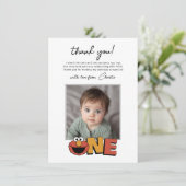 Sesame Street | Elmo - First Birthday Thank You Ca Dankeskarte (Stehend Vorderseite)