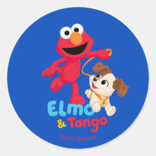 Sesame Street Elmo & Tango laufen Runder Aufkleber
