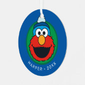 Sesame Street Elmo Winter Elmo Beanie Ornament Aus Metall (Vorderseite links)