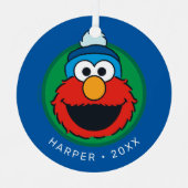 Sesame Street Elmo Winter Elmo Beanie Ornament Aus Metall (Vorderseite)