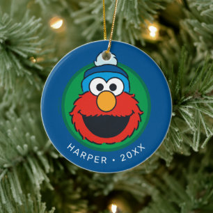 Sesame Street Elmo Winter Elmo Mütze Keramik Ornament