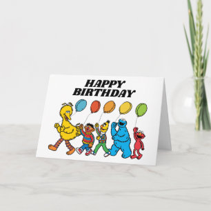 Sesame Street Freunde Ballons Geburtstag  Karte