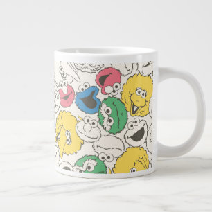 Sesame Street Freunde   Big Head Core Muster Jumbo-Tasse