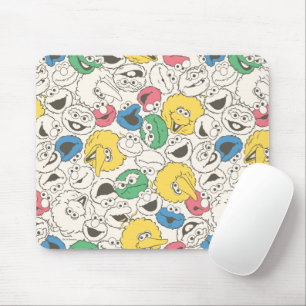 Sesame Street Freunde   Big Head Vintage-Muster Mousepad