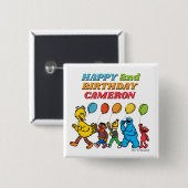 Sesame Street Freunde | Geburtstagsballons Button (Vorne & Hinten)