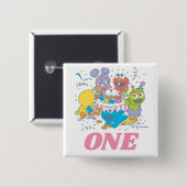 Sesame Street Freunde Pastell | 1. Geburtstag Button (Vorne & Hinten)
