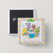 Sesame Street Freunde Pastell | 1. Geburtstag Button (Vorne & Hinten)