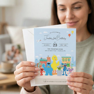 Sesame Street Friends Kindergeburtstag Einladung