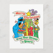 Sesame Street Frohe Weihnachtsfeiertage Feiertagspostkarte (Vorderseite)