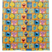Sesame Street Hanukkah Pattern Duschvorhang (Vorderseite)
