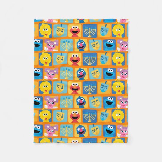 Sesame Street Hanukkah Pattern Fleecedecke (Vorderseite)