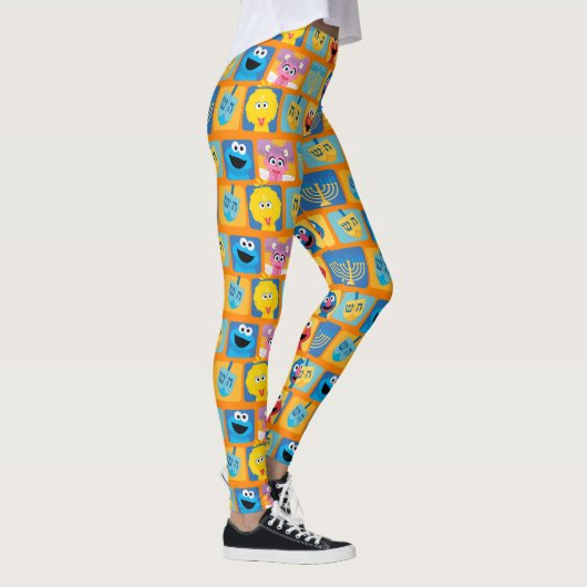 Sesame Street Hanukkah Pattern Leggings (Rechts)