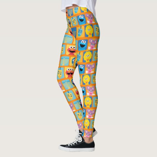 Sesame Street Hanukkah Pattern Leggings (Links)