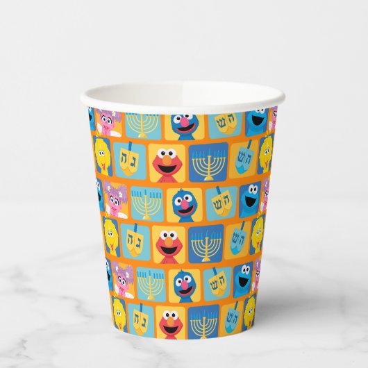 Sesame Street Hanukkah Pattern Pappbecher (Links)