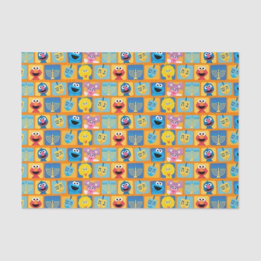 Sesame Street Hanukkah Pattern Seidenpapier (Vorderseite)