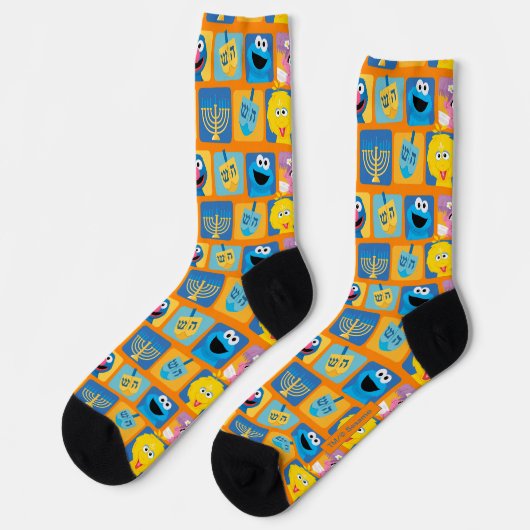 Sesame Street Hanukkah Pattern Socken (Linkes Detail)