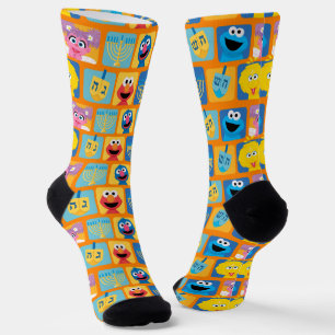 Sesame Street Hanukkah Pattern Socken