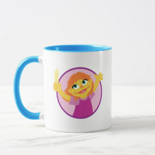 Sesame Street   Julia hält eine Feder Tasse