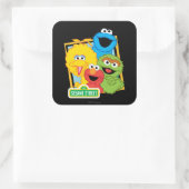 Sesame Street-Kumpel Quadratischer Aufkleber (Tasche)