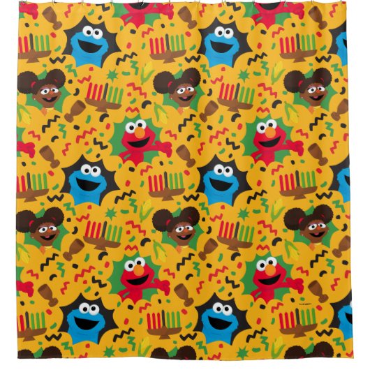 Sesame Street Kwanzaa Pattern Duschvorhang (Vorderseite)