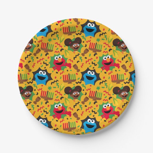 Sesame Street Kwanzaa Pattern Pappteller (Vorderseite)