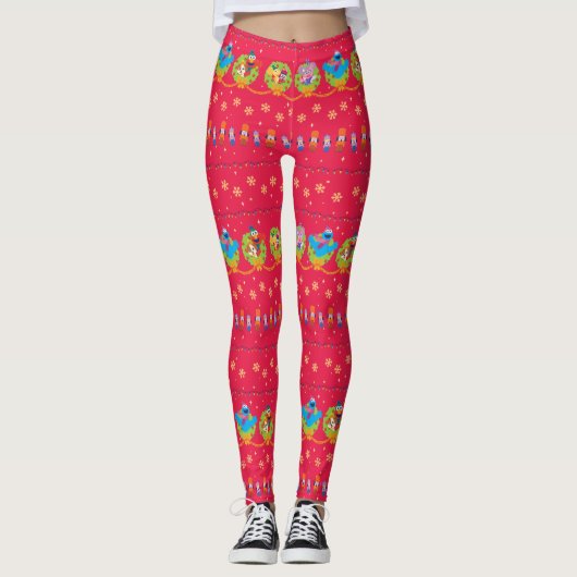 Sesame Street Nutcracker Urlaubsmuster Leggings (Vorderseite)