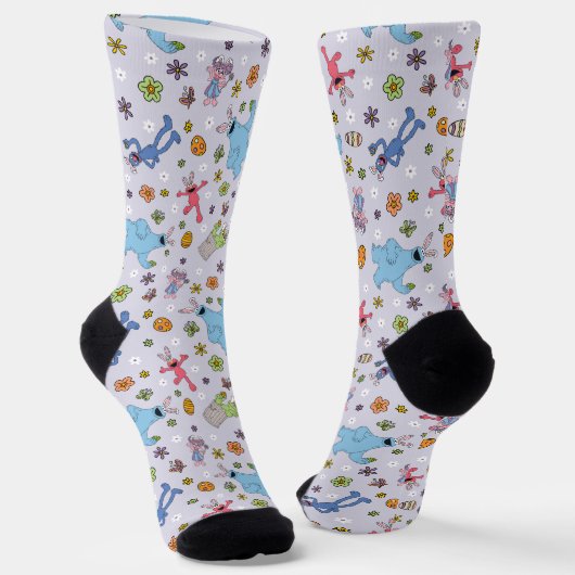 Sesame Street Oaster Bunny Pattern Socken (Gewinkelt)