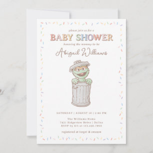 Sesame Street Oscar Confetti Baby Shower Einladung