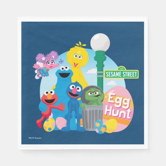 Sesame Street Ostereier Hunt Serviette (Vorderseite)