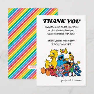 Sesame Street Pals 1. Geburtstag - Vielen Dank Einladung