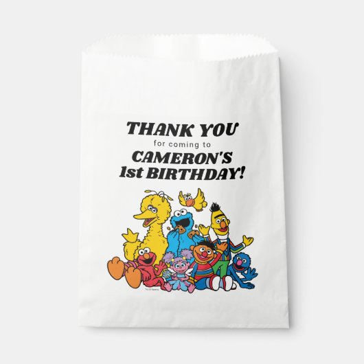 Sesame Street Pals 1. Geburtstag - Vielen Dank Geschenktütchen (Vorderseite)