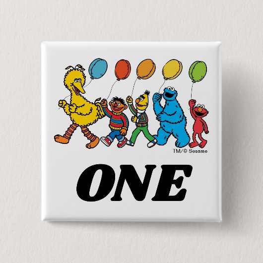 Sesame Street Pals | 1. Geburtstagsballons Button (Vorderseite)